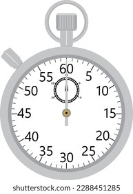 Illustration of an analog mechanical stopwatch.