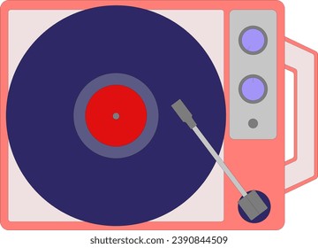 Ilustración de un reproductor de discos portátil analógico