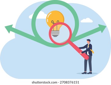 illustration of analyzing the implementation flow of business ideas and innovations
