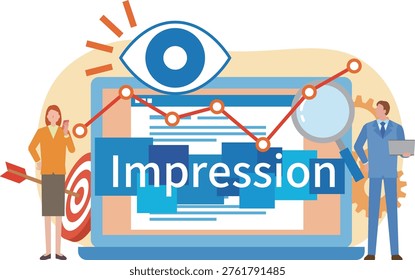 An illustration analyzing web impressions.