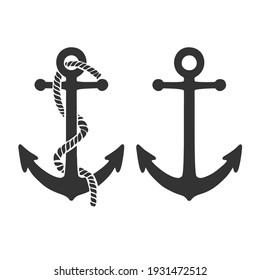 Illustration of the anchor in engraving style. Design element for poster, card, banner, sign, logo. Vector illustration