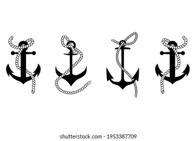 Illustration of the anchor in engraving style. Design element for poster, card, banner, sign, logo. Vector illustration