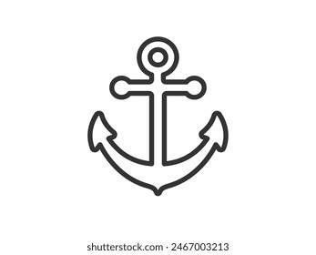 Illustration of an anchor icon (line drawing).
