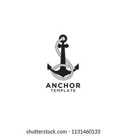 Illustration of anchor logo design template vector