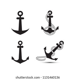 Illustration of anchor logo design template vector