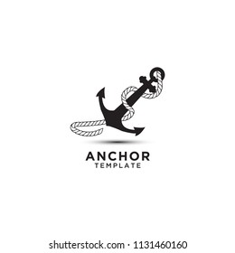 Illustration of anchor logo design template vector