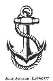 Illustration of anchor and rope. Suitable for apparel, poster, and other design needs. Non-Layered.