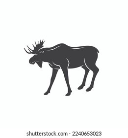 illustration of anchorage moose, vector art.