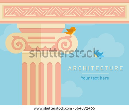 Illustration of ancient architecture, tall columns