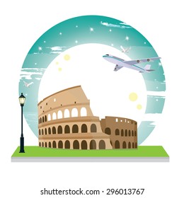 illustration. ancient Colosseum beautiful, Rome, Italy