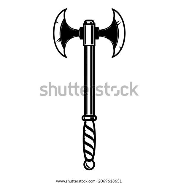 Illustration Ancient Combat Axe Vintage Monochrome Stock Vector ...