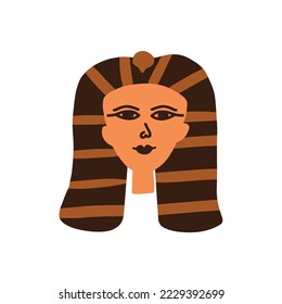 Illustration with Ancient Egypt 
Pharaoh. Trendy abstract antique texture. Colored flat vector illustration.