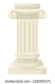 Illustration of ancient greek column. Traditional symbol. Image for decoration and design.