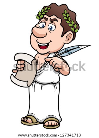 Illustration Ancient Greek Man Cartoon Stock Vector (Royalty Free