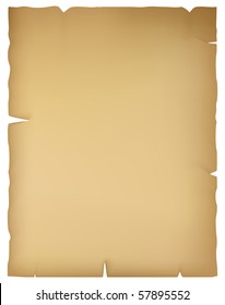 Illustration of the ancient parchment isolated over white