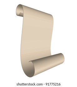 Illustration of an ancient scroll isolated on white background - vector