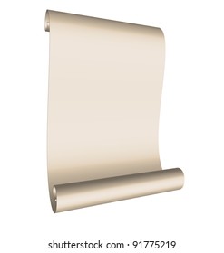 Illustration of an ancient scroll isolated on white background - vector