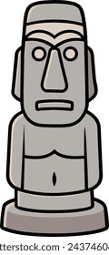 Illustration of an ancient statue of a moai vector