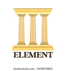 An illustration of an ancient temple with columns or pillars