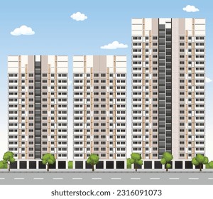 Illustration of Ang Mo Kio's Central Weave BTO.