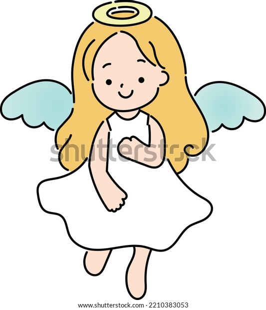 Illustration Angel Girl Stock Vector (Royalty Free) 2210383053 ...