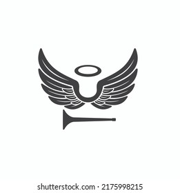 illustration of angel, angel icon, vector art.