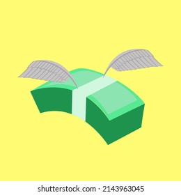 The illustration of angel money symbolizes money the embodiment of angels who can change and help humans. Can be used for icons, presentations, etc.