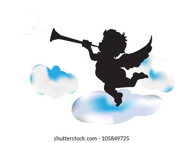 Illustration angel on a cloud