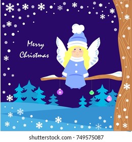 illustration of an angel on the tree