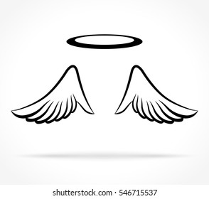 Illustration of angel wings on white background