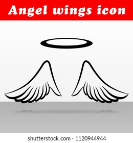 Illustration of angel wings vector icon design