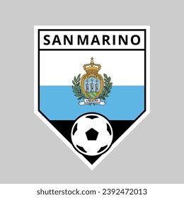 Illustration of Angled Shield Team Badge of San Marino for Football Tournament