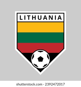 Illustration of Angled Shield Team Badge of Lithuania for Football Tournament