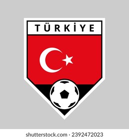 Illustration of Angled Shield Team Badge of Turkiye for Football Tournament