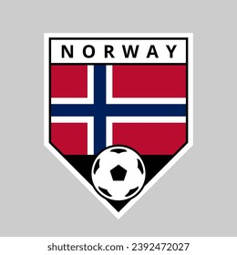 Illustration of Angled Shield Team Badge of Norway for Football Tournament