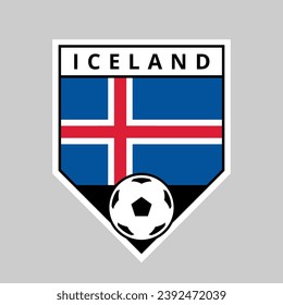 Ilustración de la insignia del equipo Escudo de Inglaterra de Islandia para el torneo de fútbol