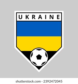 Illustration of Angled Shield Team Badge of Ukraine for Football Tournament