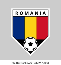 Illustration of Angled Shield Team Badge of Romania for Football Tournament