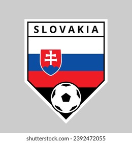 Illustration of Angled Shield Team Badge of Slovakia for Football Tournament