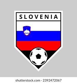 Illustration of Angled Shield Team Badge of Slovenia for Football Tournament