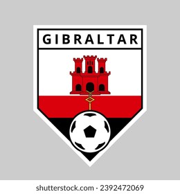 Illustration of Angled Shield Team Badge of Gibraltar for Football Tournament