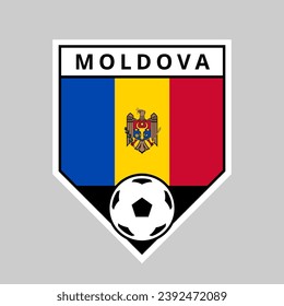 Ilustración de la bandera de Moldavia, equipo blindado de defensa, para el torneo de fútbol
