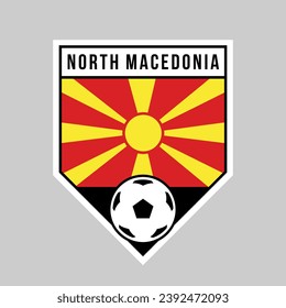 Illustration of Angled Shield Team Badge of North Macedonia for Football Tournament
