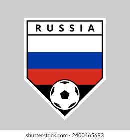 Illustration of Angled Shield Team Badge of Russia for Football Tournament