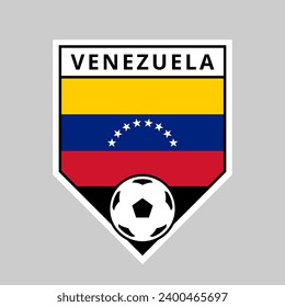 Illustration of Angled Shield Team Badge of Venezuela for Football Tournament