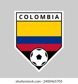 Illustration of Angled Shield Team Badge of Colombia for Football Tournament