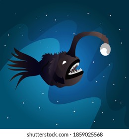 Ilustración de la mano vectorial de peces de ángel dibujada para la educación de libros de imágenes en la escuela