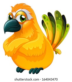 Illustration of an angry bird on a white background