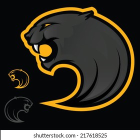 Illustration of an angry black panther/Vector Panther Mascot