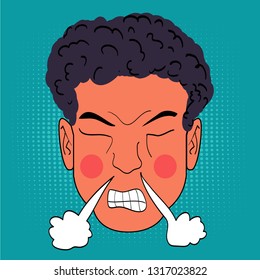 Illustration of angry boy
